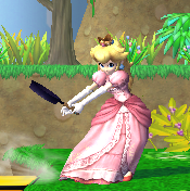 Princess Peach with her frying pan