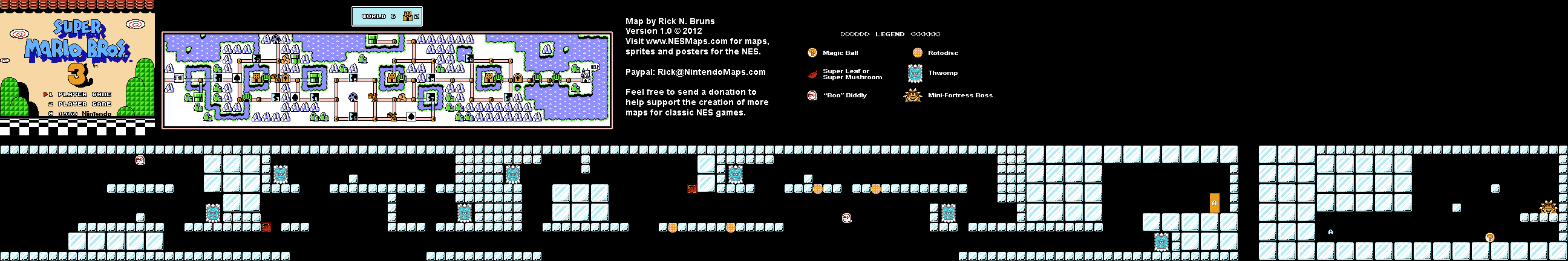 Map of World 6-Fortress 2 of Super Mario Bros. 3