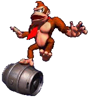 Donkey Kong rolling on a Steel Keg
