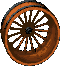 Sprite of a wheel from Donkey Kong Country 3: Dixie Kong's Double Trouble!