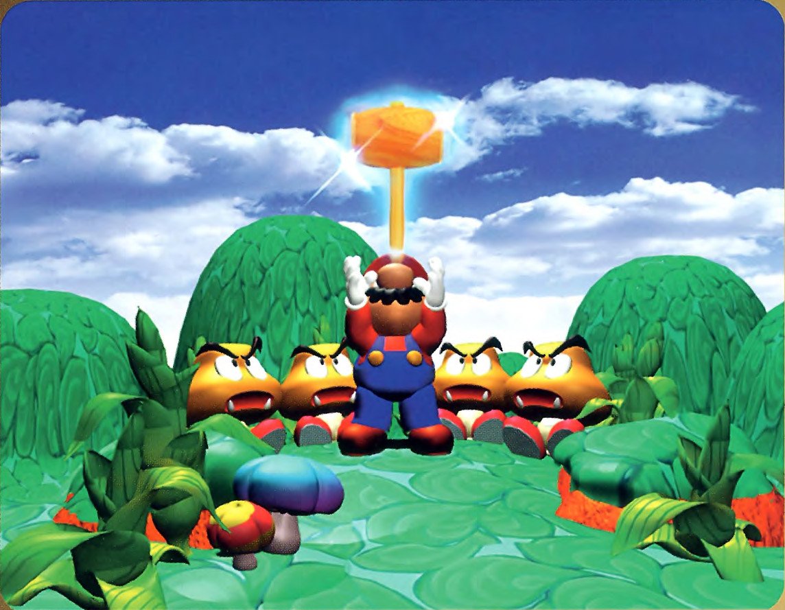 File:Mario holding hammer SMRPG group art.jpg - Super Mario Wiki, the ...