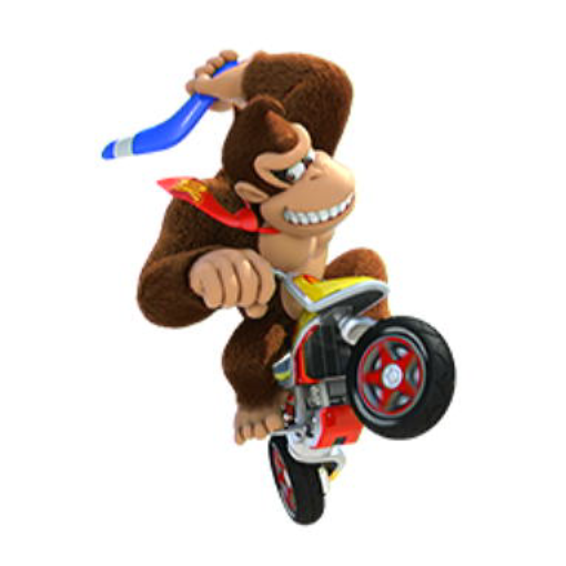 File:NSO MK8D May 2022 Week 3 - Character - Donkey Kong in Standard Bike with Boomerang.png