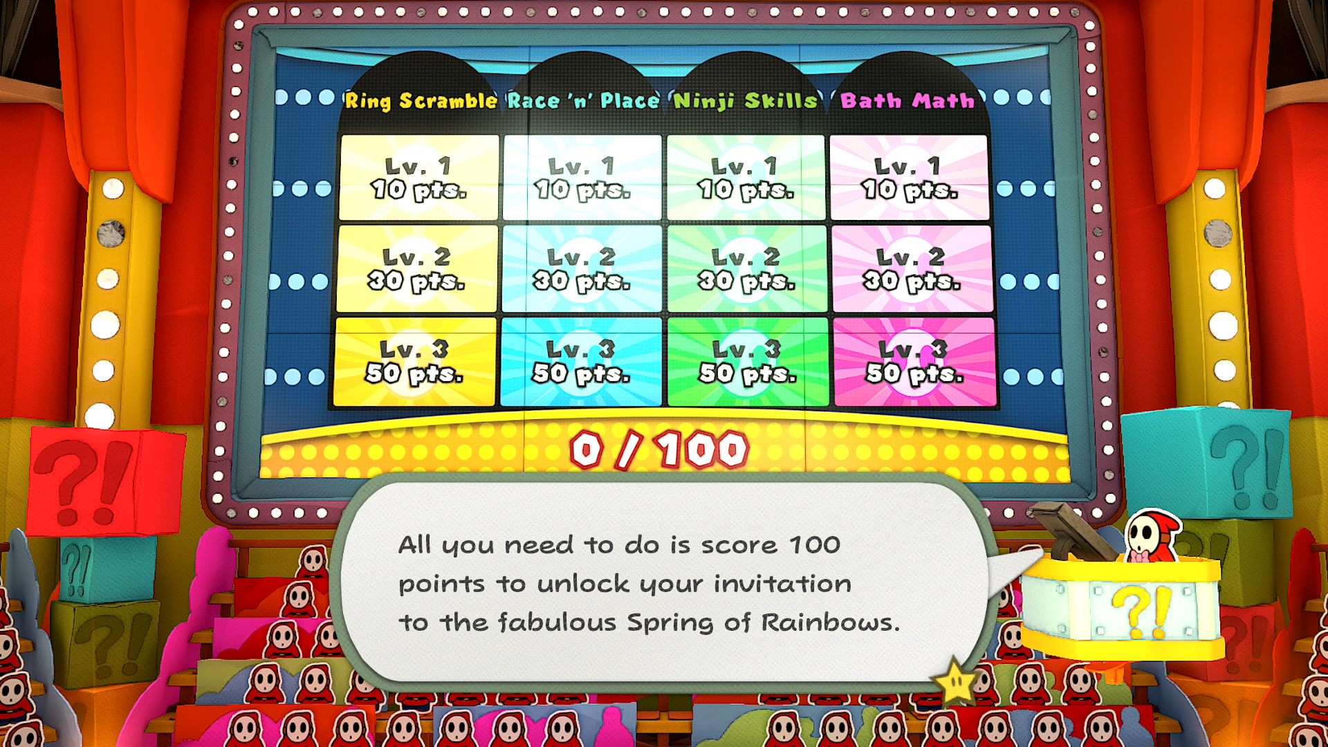 List of challenges in Shy Guys Finish Last