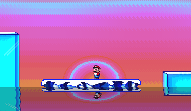Mario in the level Iceberg 2.