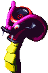 Battle idle animation of the Mad Adder from Super Mario RPG: Legend of the Seven Stars