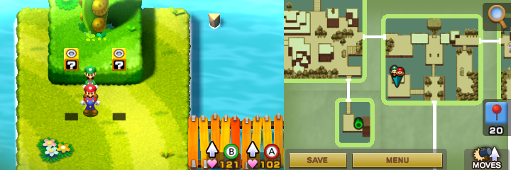 Blocks 22 and 23 in Beanbean Fields of Mario & Luigi: Superstar Saga + Bowser's Minions.