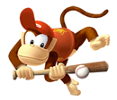 A sticker of Diddy Kong