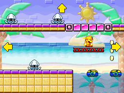 A screenshot of Room 2-3 from Mario vs. Donkey Kong 2: March of the Minis.