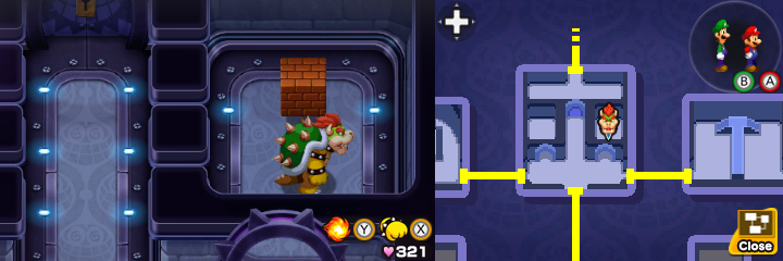 Block 53 in Peach's Castle of Mario & Luigi: Bowser's Inside Story + Bowser Jr.'s Journey.