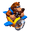 Uncompressed sprite of Banjo from Banjo-Pilot, for comparison with Diddy Kong Pilot's 2003 build