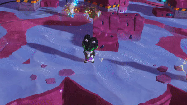 GIF image of Edge using the Spark Exosphere's Fortify ability in Mario + Rabbids Sparks of Hope