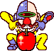 Dr. Crygor showing off his restored apple (as a result of the Tri-phonic Undulating Nanobot Automaton), from WarioWare: Touched!.