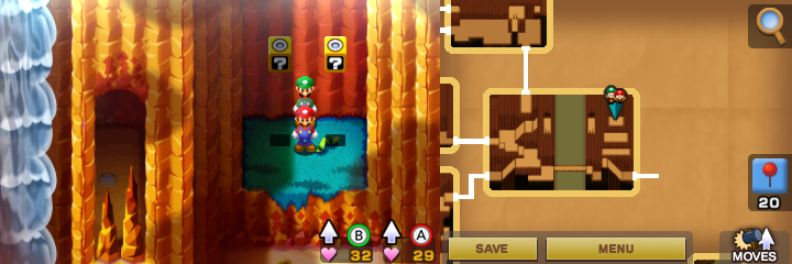 Blocks 21 and 22 in Hoohoo Mountain of Mario & Luigi: Superstar Saga + Bowser's Minions.