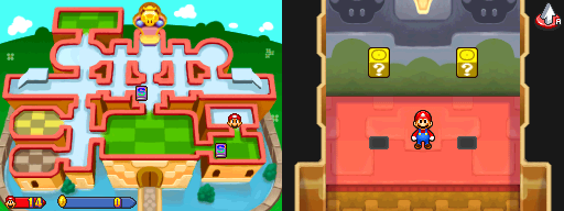 Second and third blocks in the present Princess Peach's Castle of Mario & Luigi: Partners in Time.