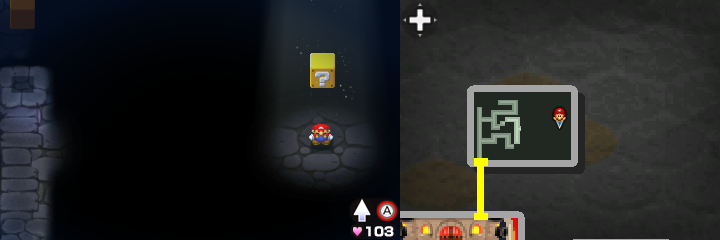 Eighth block in Bowser Path of Mario & Luigi: Bowser's Inside Story + Bowser Jr.'s Journey.