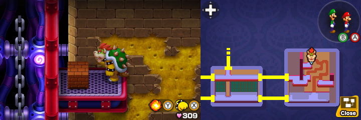 Block 60 in Peach's Castle of Mario & Luigi: Bowser's Inside Story + Bowser Jr.'s Journey.