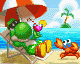 The course icon, depicting Yoshi relaxing on the Beach