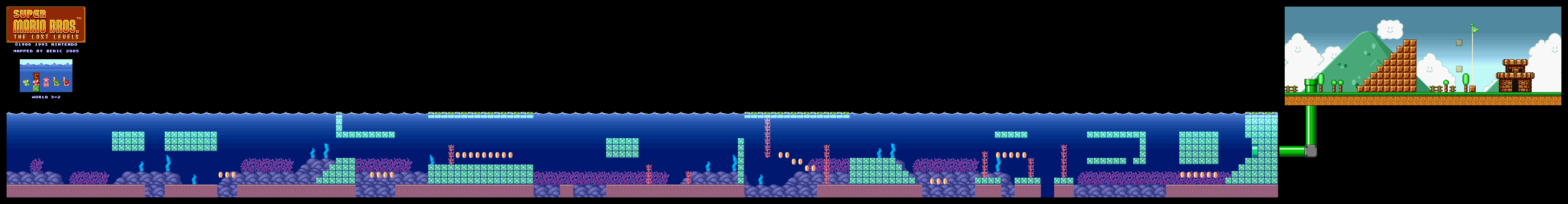 Map of World 3-2 (Super Mario All-Stars version)