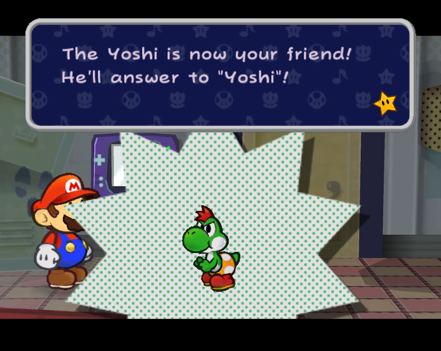Yoshi joins Mario's party