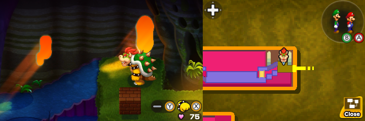 First block in Cavi Cape of Mario & Luigi: Bowser's Inside Story + Bowser Jr.'s Journey.