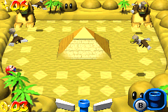 Buried Pyramid area in Shifting Sands Stage in Mario Pinball Land