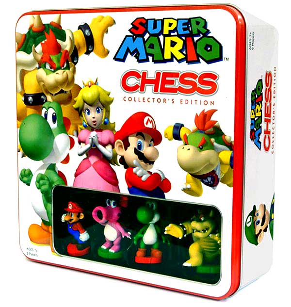 mario chess, USA-OPOLY, Super Mario Chess (in a Box), Chess, Ages 7+, 2 Players