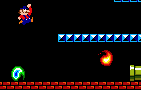 Mario dodges fireballs.