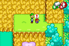 Hidden bean spot in Beanbean Outskirts, in Mario & Luigi: Superstar Saga.