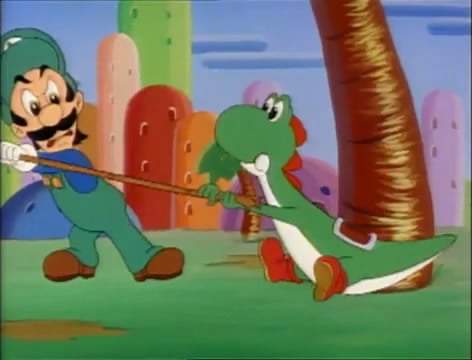 File:SMWTV Yoshi and Angry Luigi.jpg - Super Mario Wiki, the Mario ...