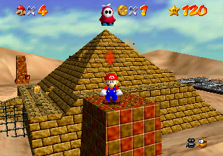 Mario in Shifting Sand Land.