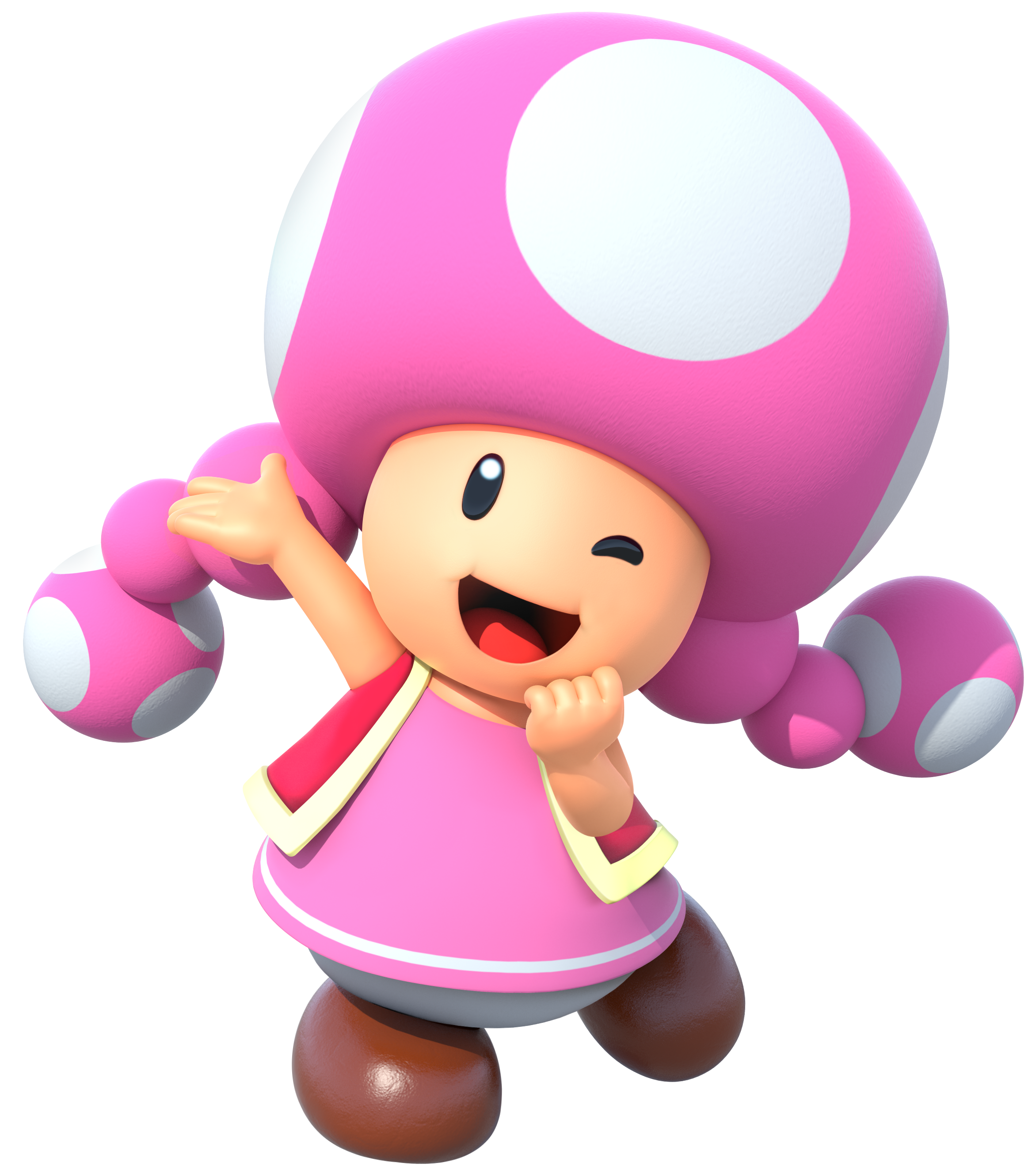 Artwork of Toadette in Mario Party 10 (also used in Super Mario Run, Mario Party: The Top 100, Mario Kart Tour and Mario & Sonic at the Olympic Games Tokyo 2020)