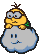 Battle idle animation of a Lakitu from Paper Mario