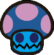 Sprite of a Zombie Shroom from Super Paper Mario.