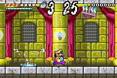 Screenshot of a chandelier from Wario Land 4