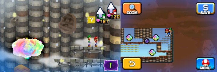 Last block in Dreamy Mount Pajamaja accessed by a fourth Pink Pi'illo of Mario & Luigi: Dream Team.