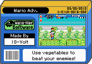 The shelf cover for one of 18-Volt's microgames in WarioWare: D.I.Y.