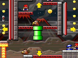 A screenshot of Room 5-6 from Mario vs. Donkey Kong 2: March of the Minis.