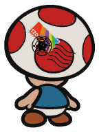 The Toadmaster General sprite from Paper Mario: Color Splash