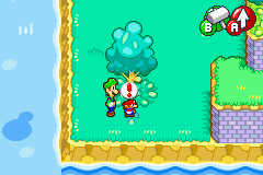 Hidden bean spot in Beanbean Outskirts, in Mario & Luigi: Superstar Saga.