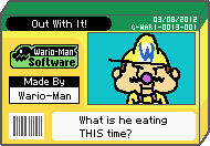 The shelf cover for one of Wario-Man's microgames in WarioWare: D.I.Y.