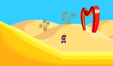 Mario in the level Egypt 3.