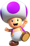 Artwork of a Purple Toad from Super Mario Run.