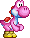 Pink Yoshi sprite from Yoshi Touch & Go