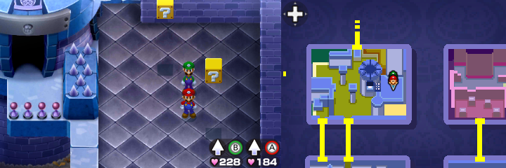 Blocks 29 and 30 in Peach's Castle of Mario & Luigi: Bowser's Inside Story + Bowser Jr.'s Journey.