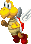 Sprite of a red Koopa Paratroopa from Mario & Luigi: Bowser's Inside Story + Bowser Jr.'s Journey.