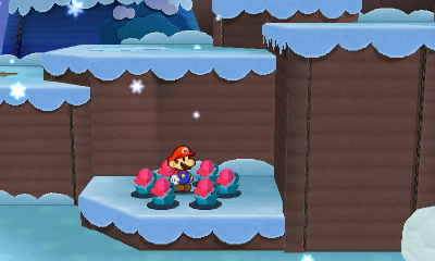 Second paperization spot in Snow Rise of Paper Mario: Sticker Star.