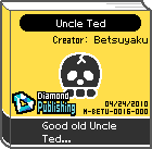The shelf sprite of one of 9-Volt's favorite artist's comics: Uncle Ted in the game WarioWare: D.I.Y..