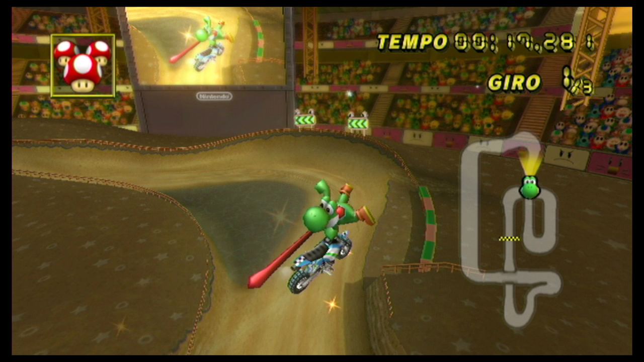Yoshi, on a Standard Bike, performing a different "high left" trick.
