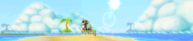 The course banner for GBA Shy Guy Beach from Mario Kart Wii.