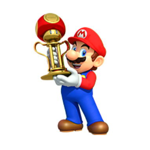 File:NSO MK8D May 2022 Week 4 - Character - Mario with Mushroom Cup trophy.png